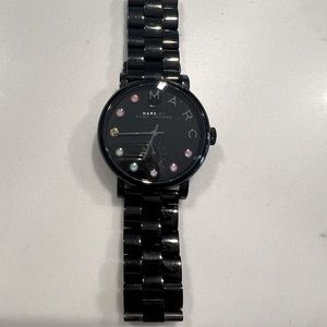 Marc by Marc Jacobs Black Dial Ion plated watch